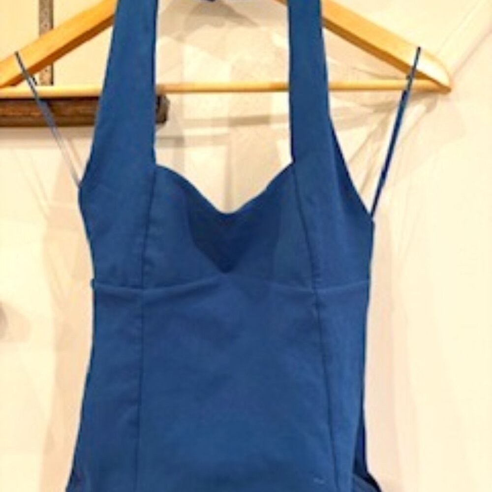 Like New Cobalt Blue square neck halter top sz S